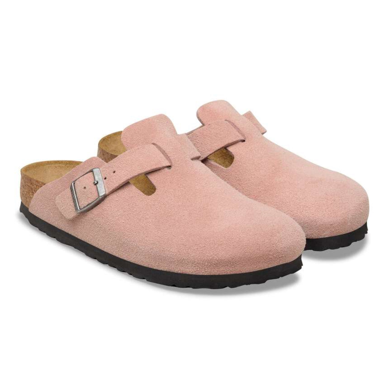 Birkenstock Boston Soft Footbed Suede Leather Antique Pink Clay
