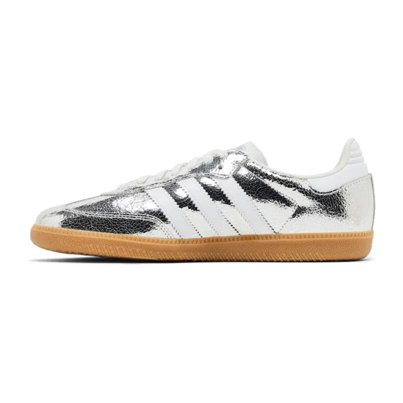 Adidas Samba OG Silver Metallic Cracked Leather