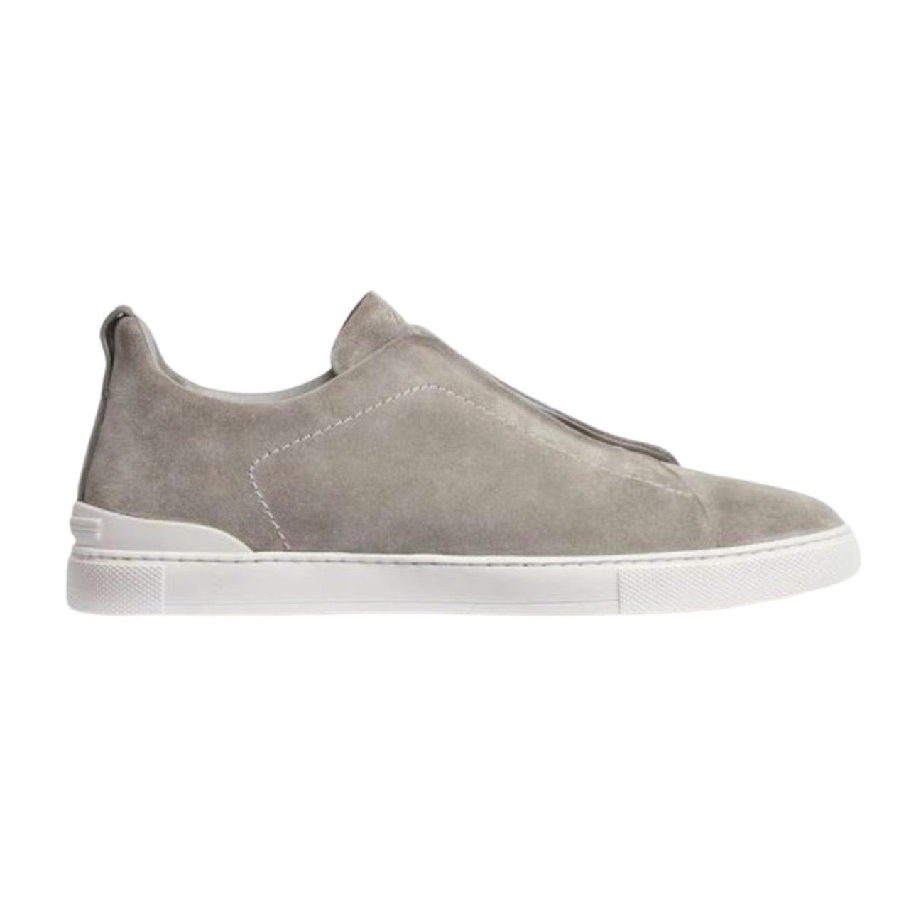 Zegna Grey Mélange Suede Triple Stitch™️ Sneakers