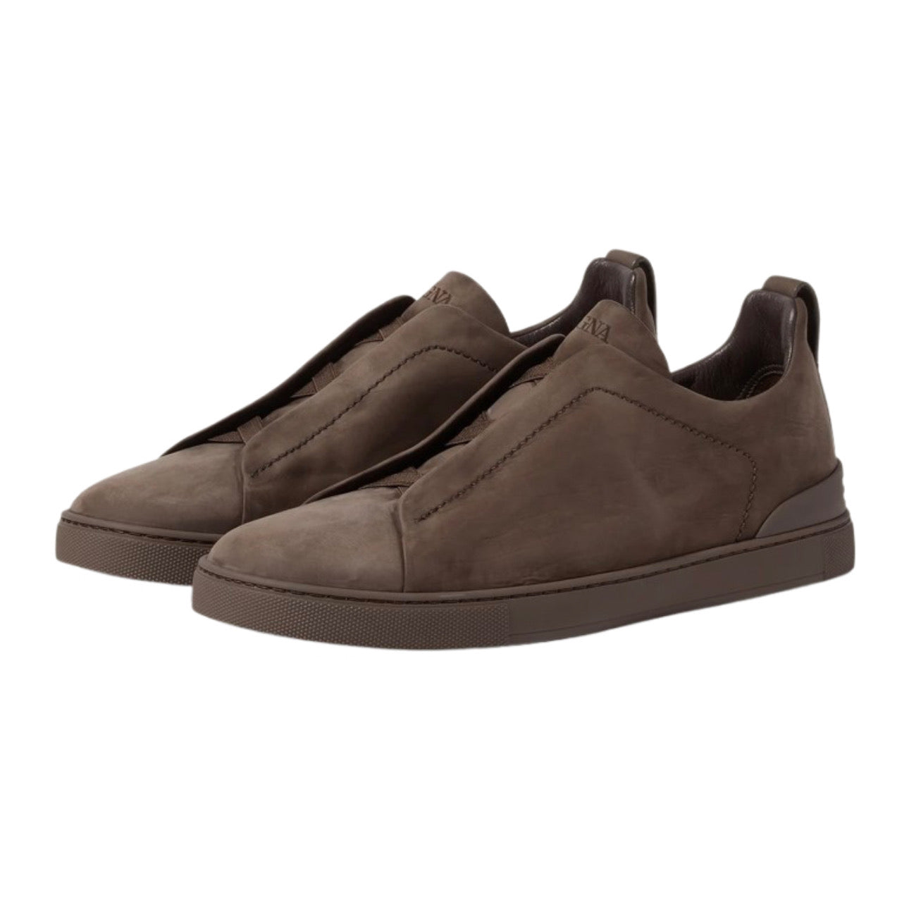 DARK TAUPE TRIPLE STITCH™ SECONDSKIN NUBUCK SNEAKERS Dark Taupe