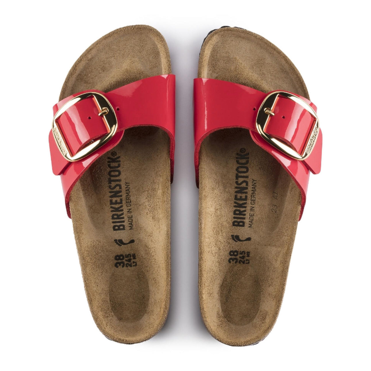 Birkenstock Madrid Big Buckle Birko-Flor Patent Cherry
