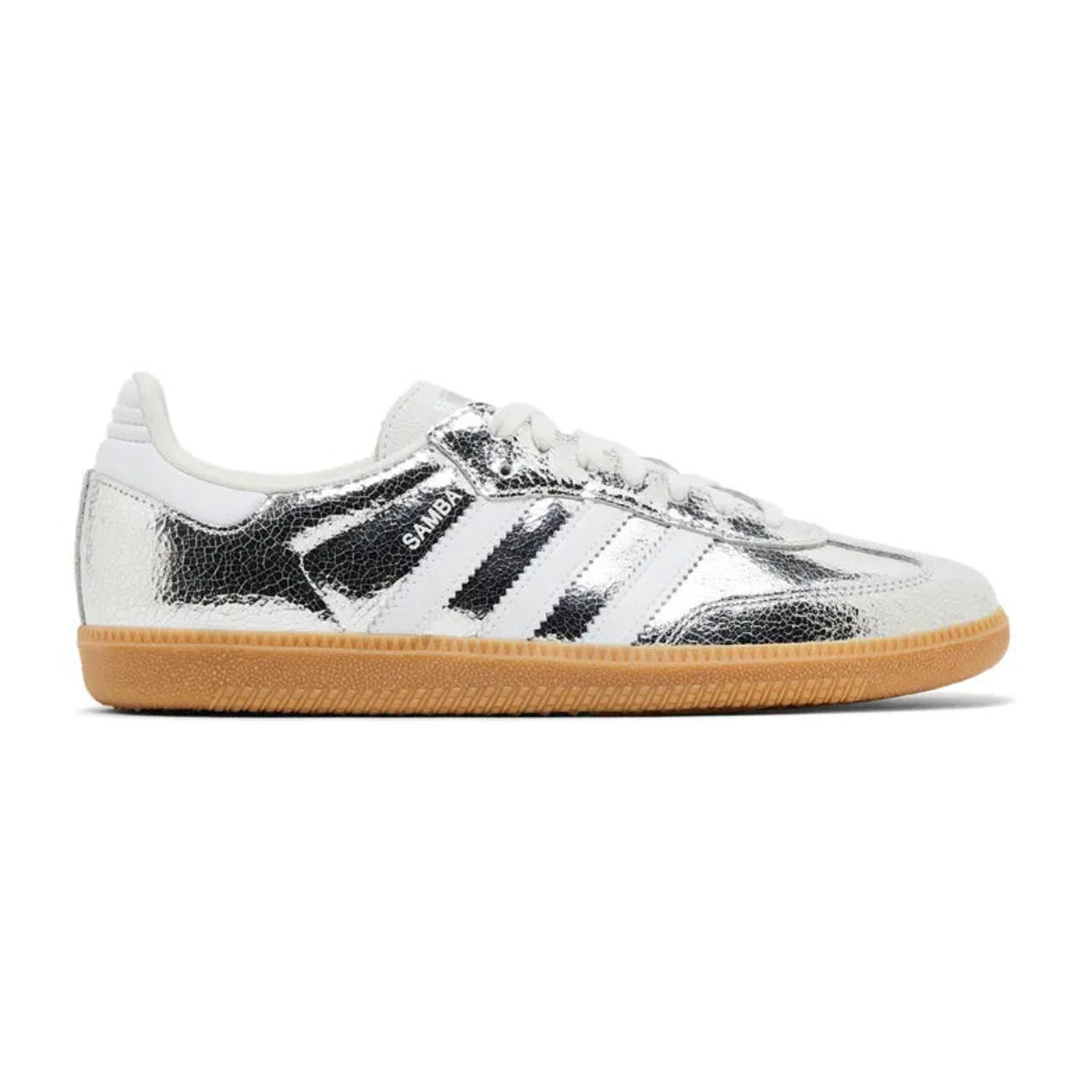 Adidas Samba OG Silver Metallic Cracked Leather