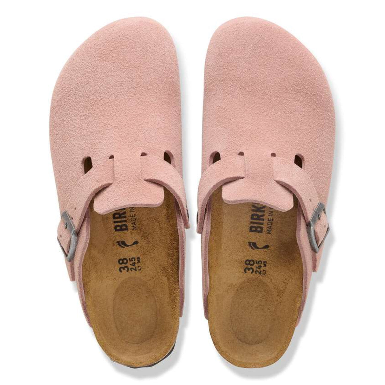 Birkenstock Boston Soft Footbed Suede Leather Antique Pink Clay