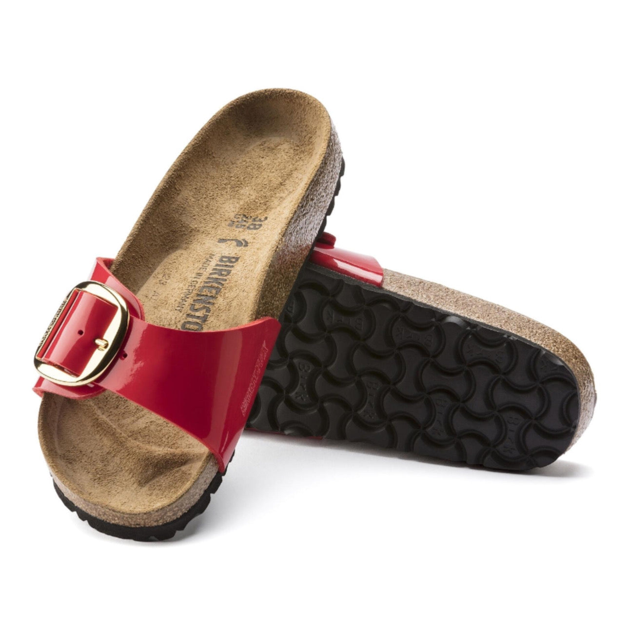 Birkenstock Madrid Big Buckle Birko-Flor Patent Cherry