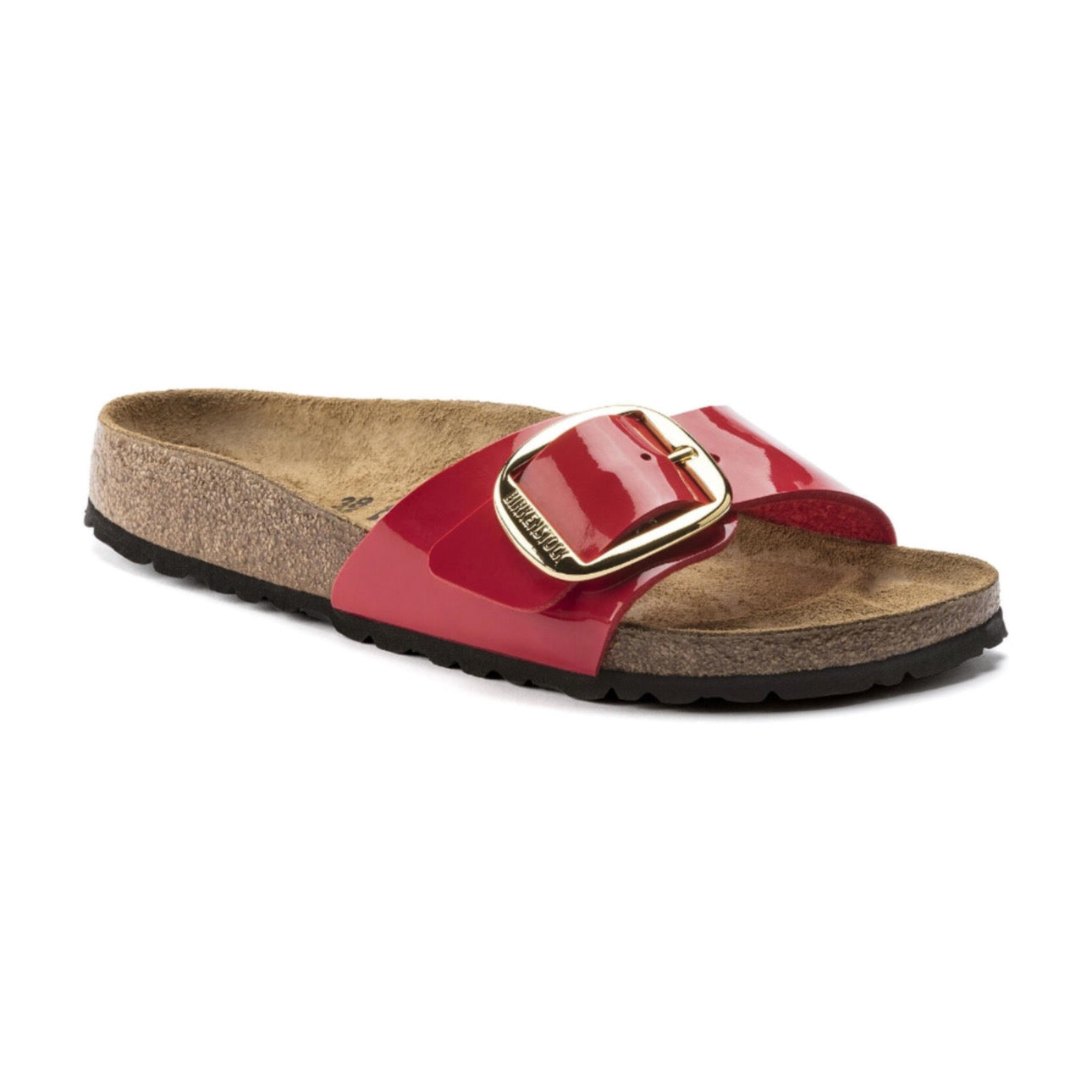 Birkenstock Madrid Big Buckle Birko-Flor Patent Cherry
