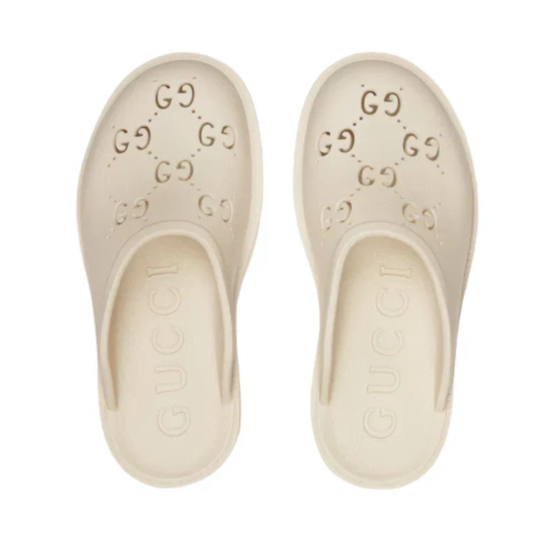 Gucci Perforated GG platform mules